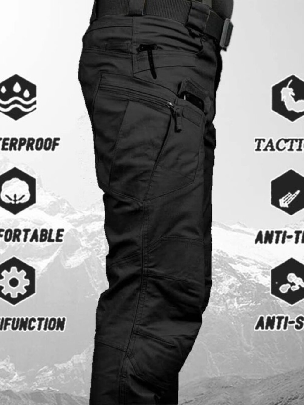 Men's Tactical Work Pants Combat Outdoor Waterproof Hiking Pants L